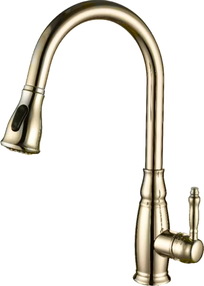 KPT Pull-out Spray Kitchen Sink Faucet � Brushed Gold