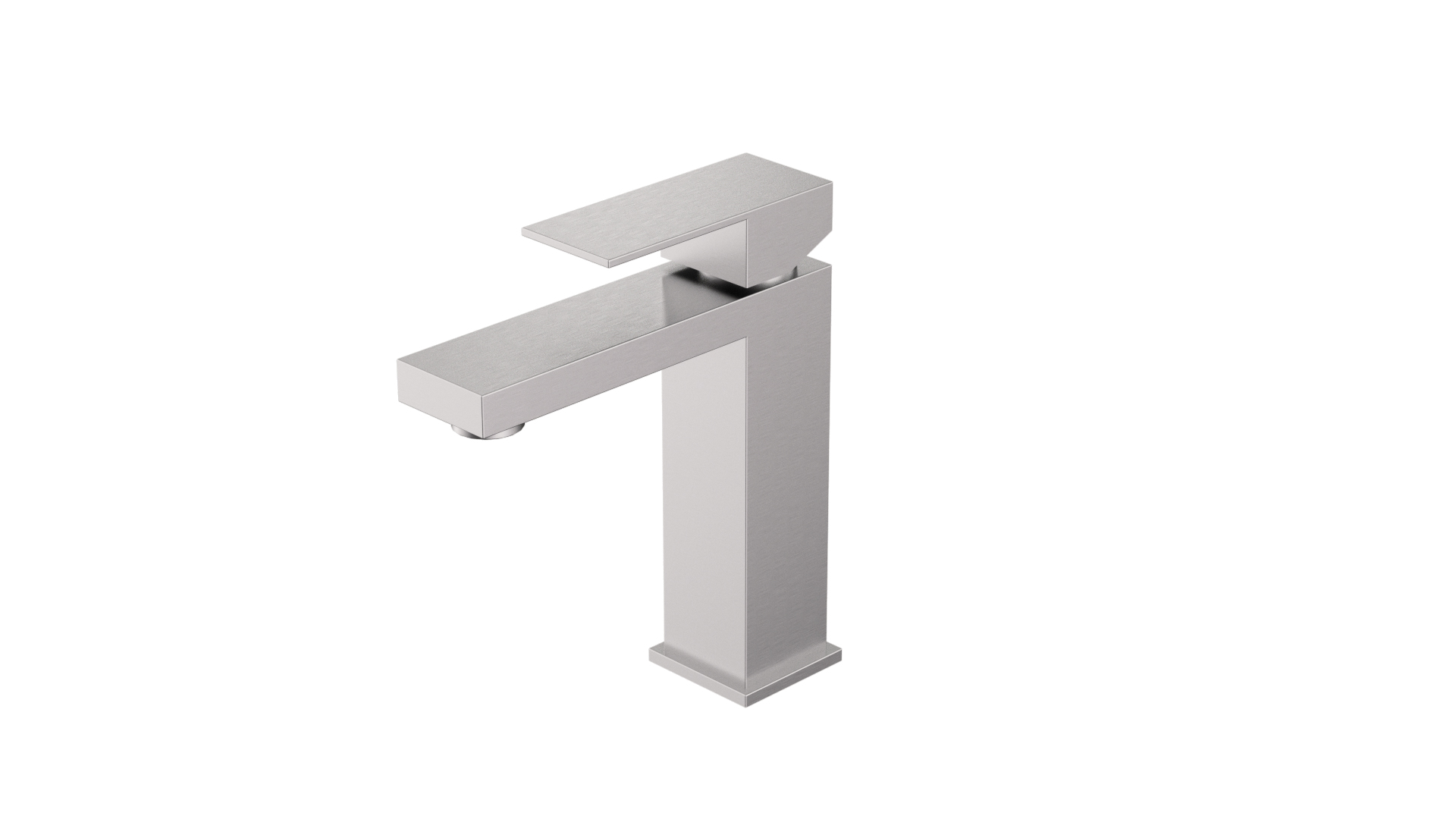 KPT Single Handle Square Vanity Faucet - Brushed Nickel