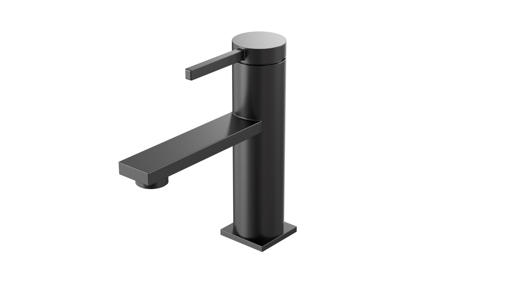 KPT One-handle Swivel Round Vanity Faucet - Matt Black
