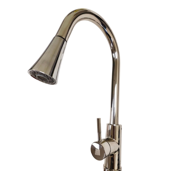 KPT Pull-Down High Arc Kitchen Faucet - Chrome