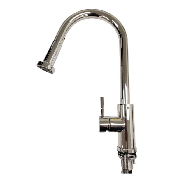 KPT One-Handle High-Arc Pulldown Kitchen Faucet - Polished Chrome 