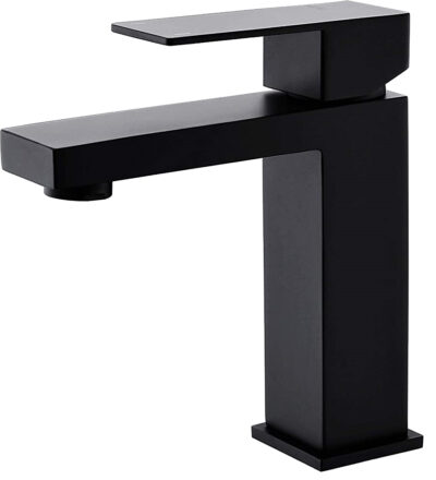 KPT Single Hole Handle Vanity Faucet - Matt Black