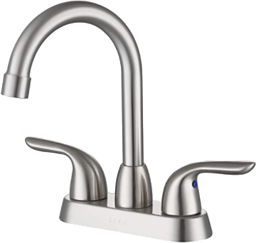 KPT Centerset Double Handle High Arc Vanity Faucet - Brushed Nickel