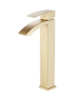 KPT Single Hole Vessel Vanity Faucet - Brushed Gold