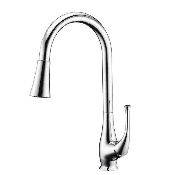 KPT Single-Handle High-Arc Kitchen Faucet - Polished Chrome