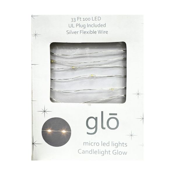 GLO LED Light String � 33', Candlelight Glow