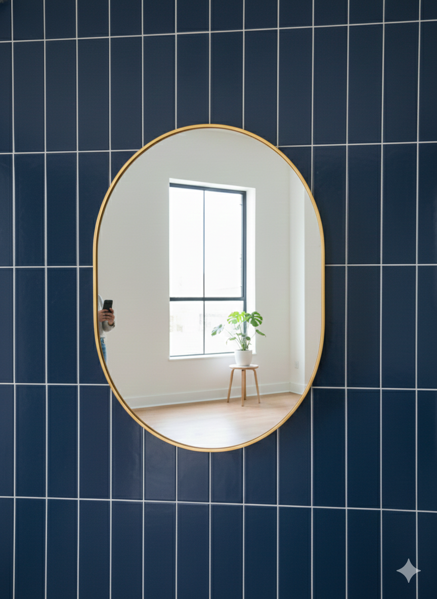 KPT Oval Vanity Mirror � Gold Frame (24" x 36")