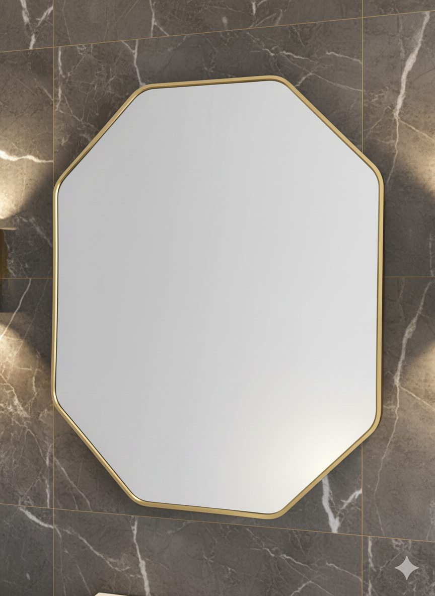 KPT Diamond Vanity Mirror � Gold Frame (24" x 30")