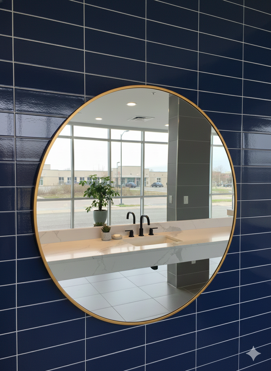 KPT Round Vanity Mirror � Gold Frame (30")