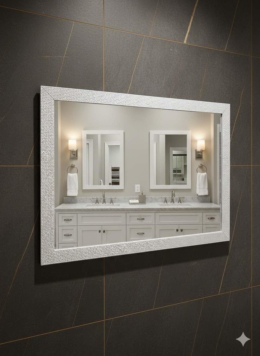 KPT 3D Vanity Mirror � White Frame (24" x 30")