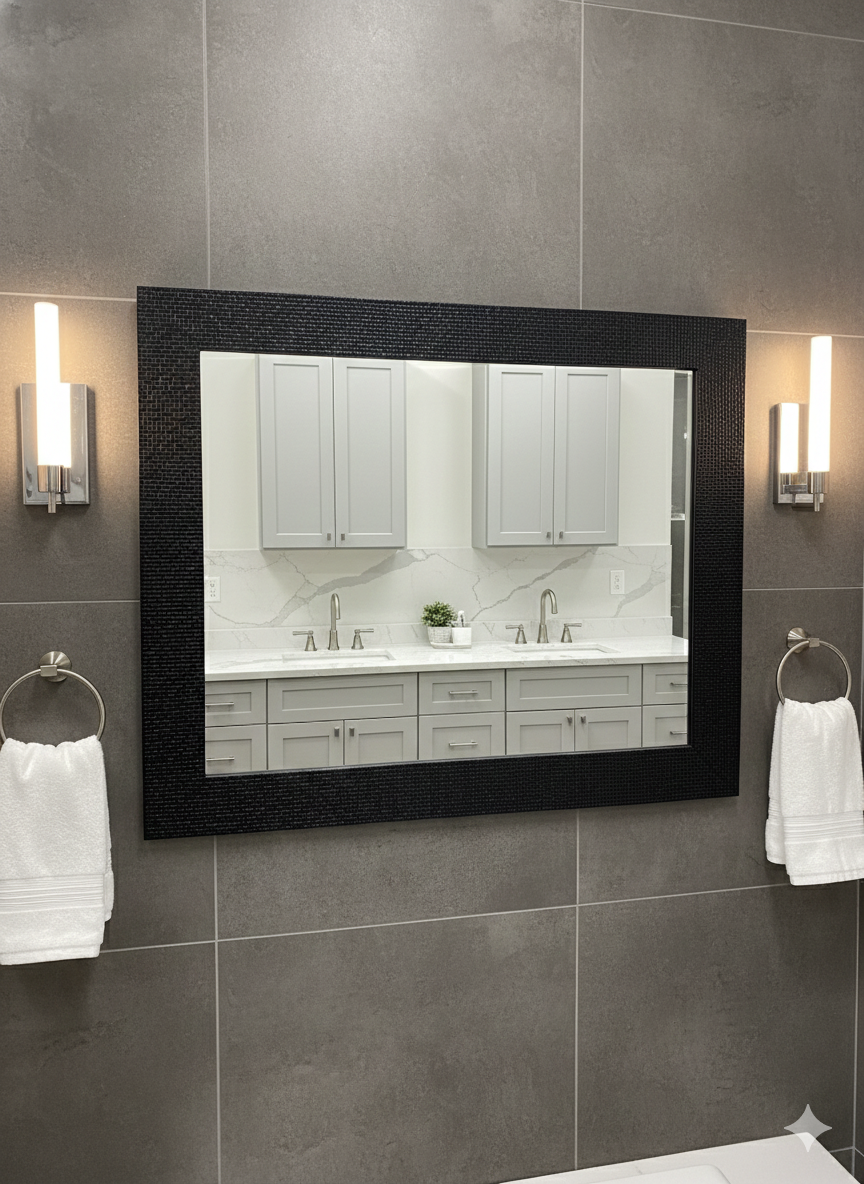 KPT 3D Vanity Mirror � Black Frame (60" x 30")