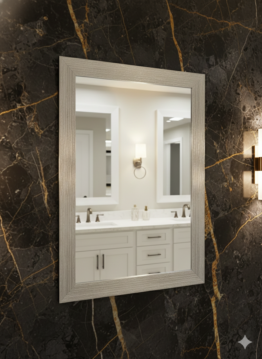 KPT Vanity Mirror � Silver Frame (36" x 30")