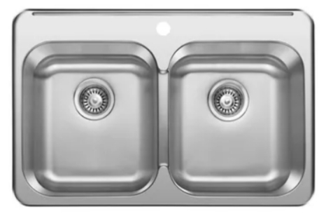 TOPMOUNT DOUBLE SINK 28X18