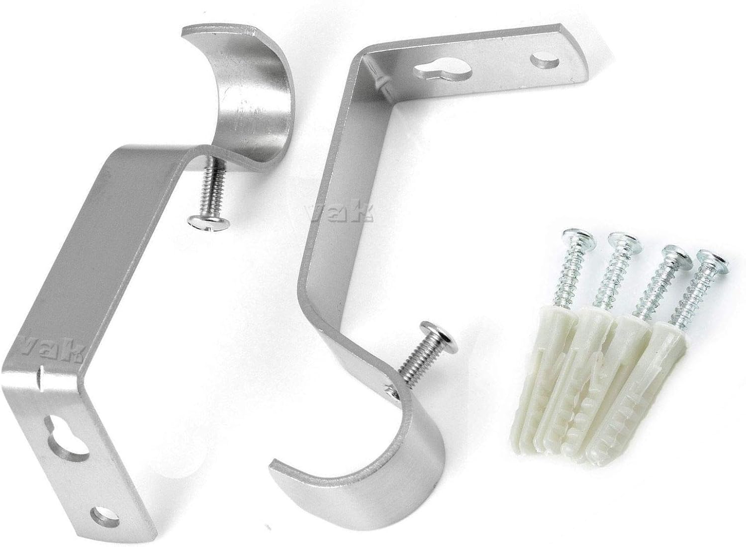 CURTAIN ROD BRACKET SILVER 2 PC