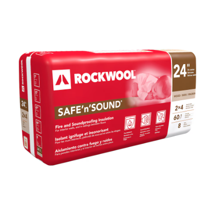 Rockwool Safe'n'Sound Insulation 3" x 23" x 47" - 60.01 sq. ft.