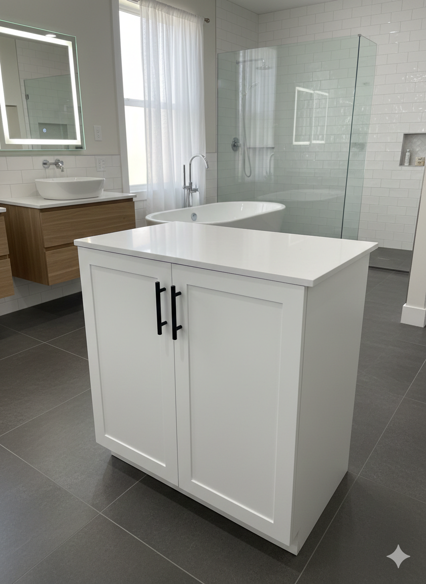 MDF WHITE SHAKER VANITY 30"