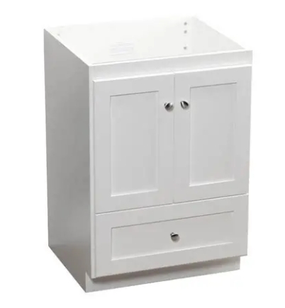 MDF VANITY WHITE+BTM DRAW 24"HF