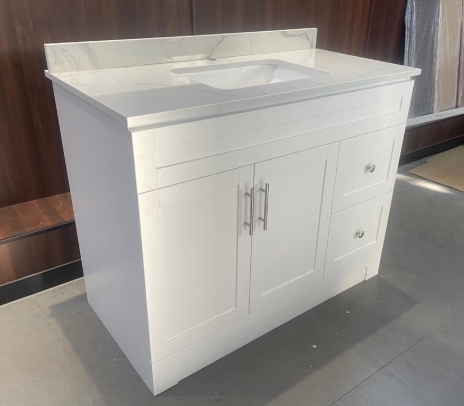MDF VANITY WHT 42" L/R DRAWER HF