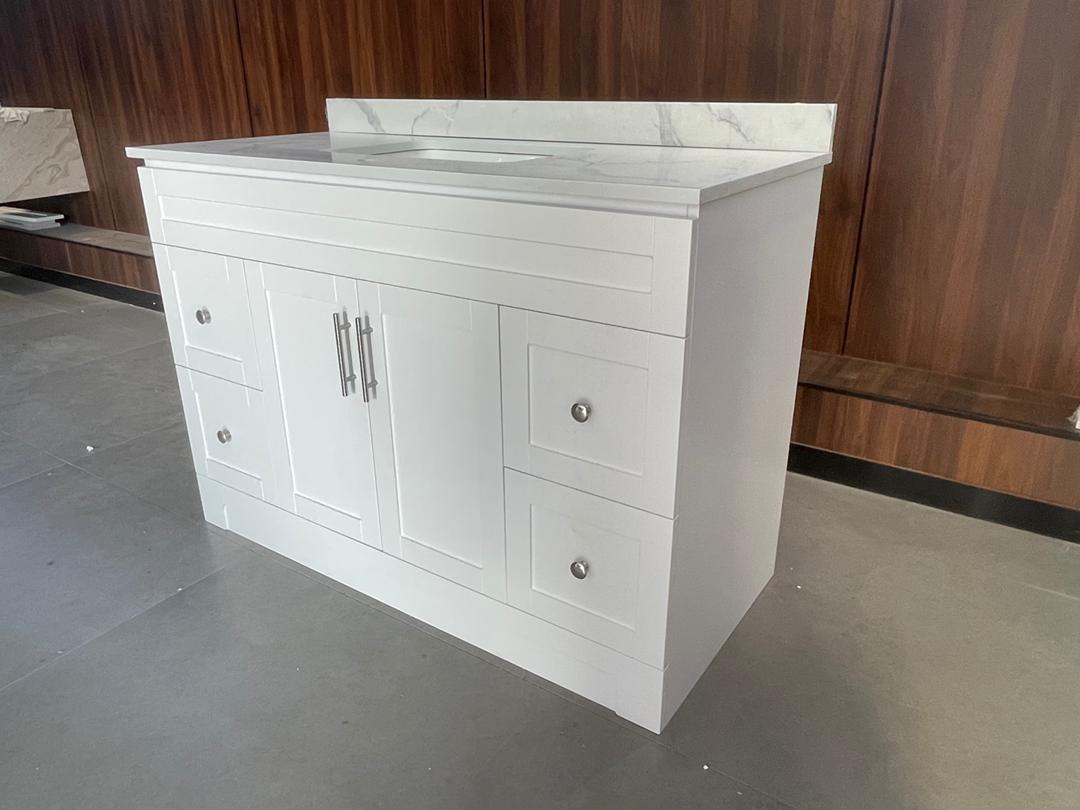 MDF VANITY WHT 48" 2SIDE DRAW HF