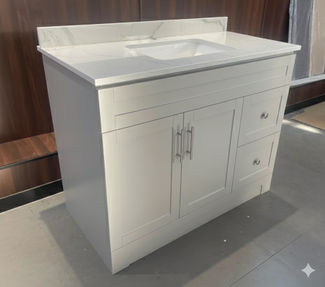 MDF VANITY GREY 48" L/R DRAW HF