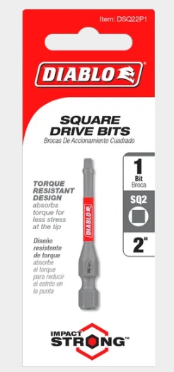 2 IN. #2 SQUARE DRIVE BIT