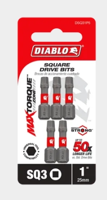 1 IN. #3 SQUARE DRIVE BITS