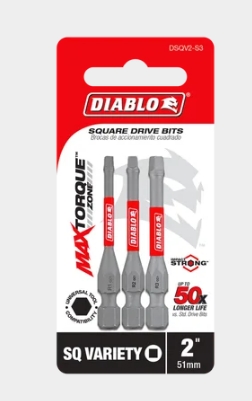 2 INSQUARE DRIVE BIT ASSORTED PK