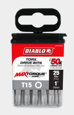 1 IN. #15 TORX DRIVE BITS