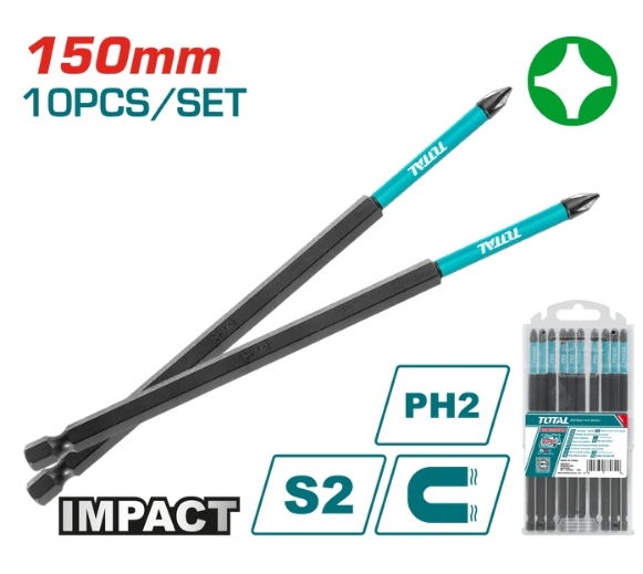 PH2X6"IMPACT SCRWDRIVER BIT 10PC