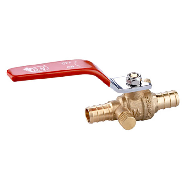 BALL VALVE WITH DRAIN, 1/2" PEX