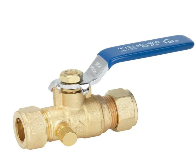 BALL VALVE 1/2" COMPRESSION + D