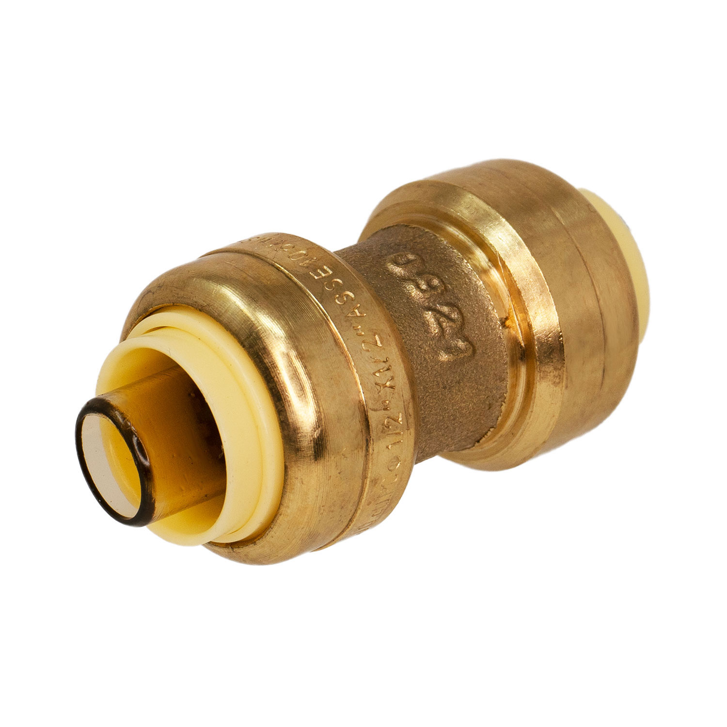 BRASS PUSHFIT COUPLING 1/2X3/4