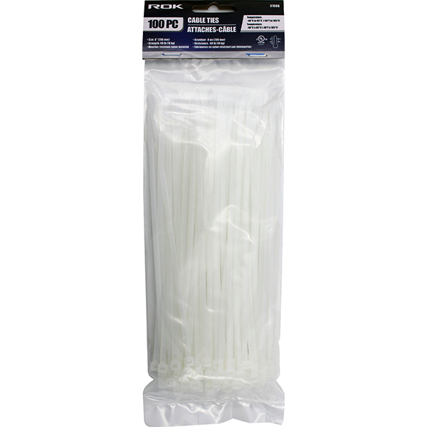 100 PC 8" CABLE TIES- CLEAR