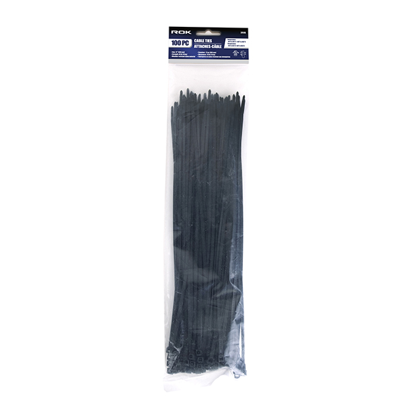 100 PC 12" CABLE TIES- BLACK