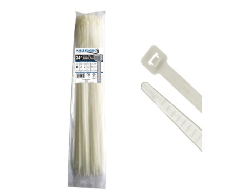 100 PC 24" CABLE TIES- CLEAR