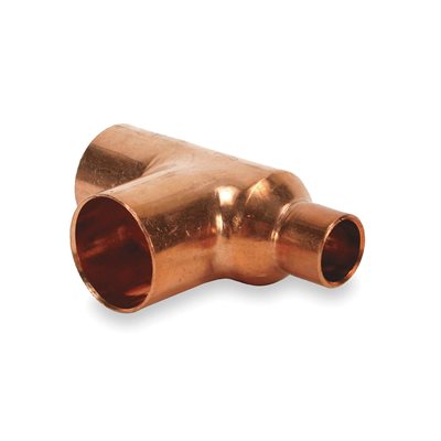 COPPER REDUCING TEE 3/4X1/2X1/2