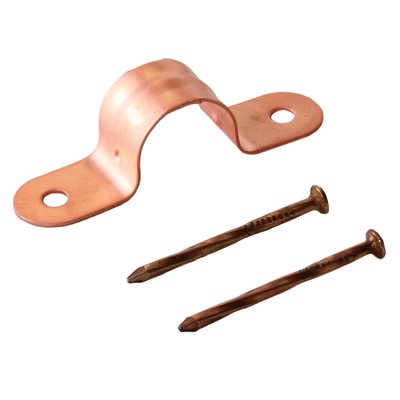 COPPER TUBE CLAMP 1/2IN W/NAILS