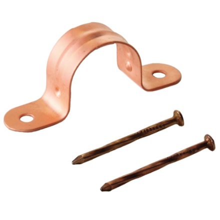 COPPER TUBE CLAMP 3/4 W/NAILS