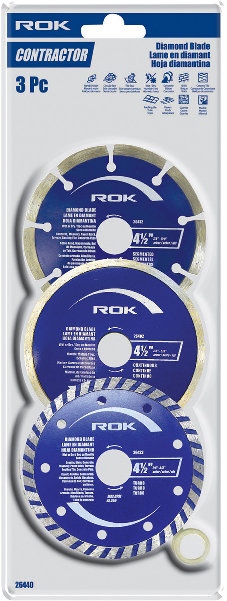 3 PC 4-1/2" DIAMOND BLADE SET