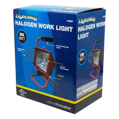 HALOGEN LIGHT 500W 1F CORD RED