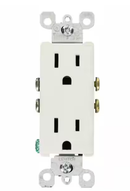 DECORA 15AMP DUPLX RECEPTACL WHT