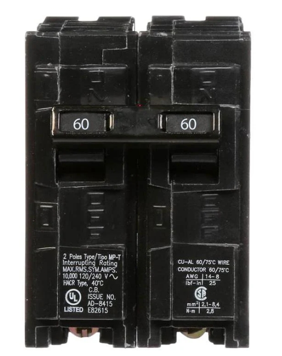 60A DP CIRCUIT BREAKER Q260 SIEM