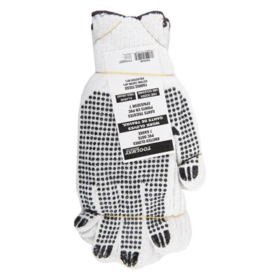 KNITTED POLY/COTTON GLOVES WHITE