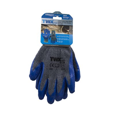 KNITED COTON GLOVE GRAY BLU(L)