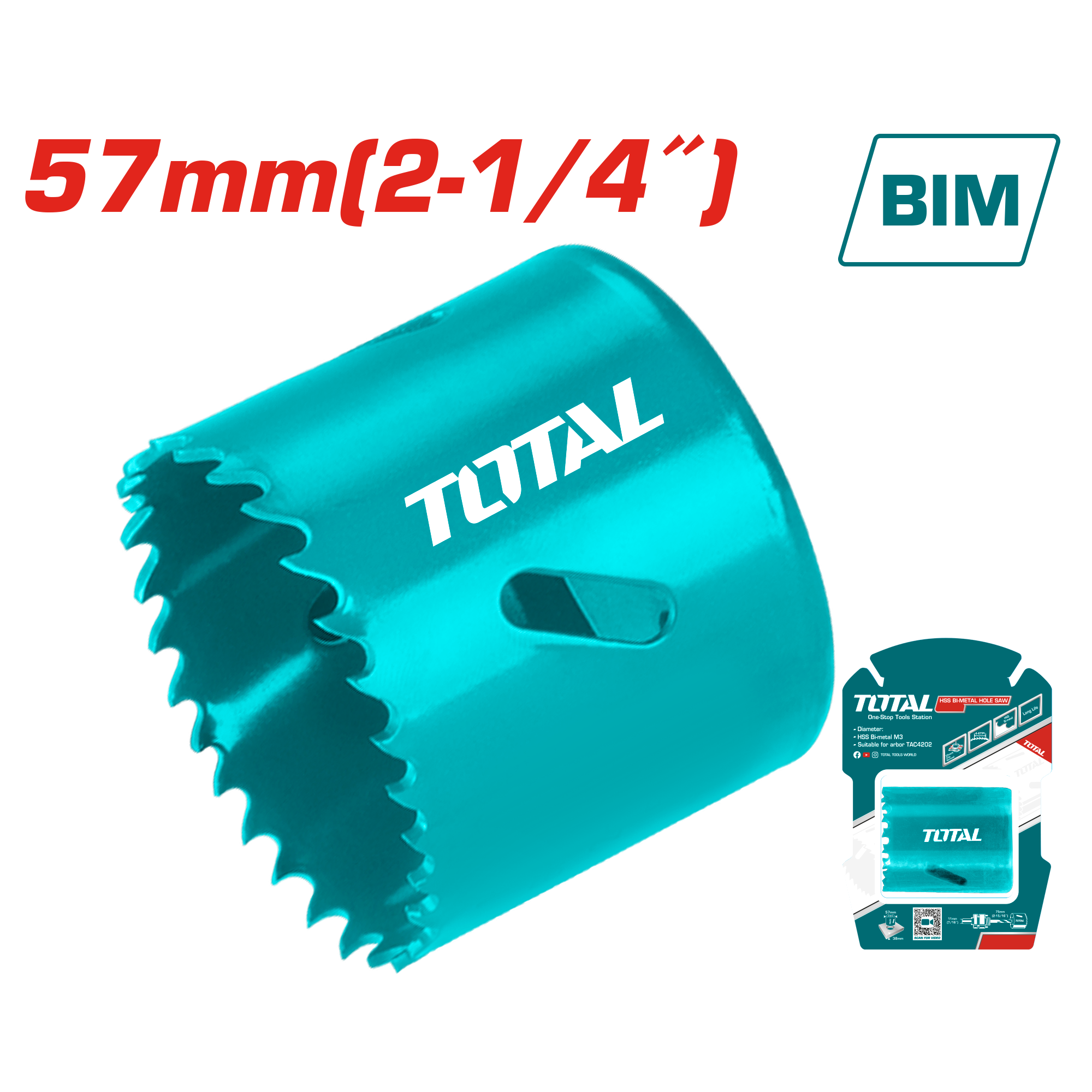 BIMETAL HOLESAW 2-1/4"X1-1/2"