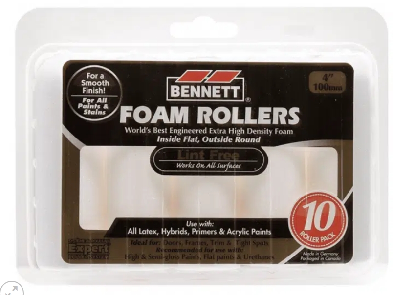 10PK 4" FLOCK FOAM ROLLER