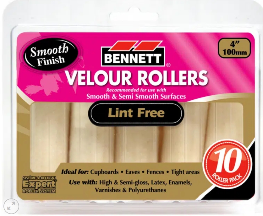 4'' VELOUR ROLLER 5MM/10PK