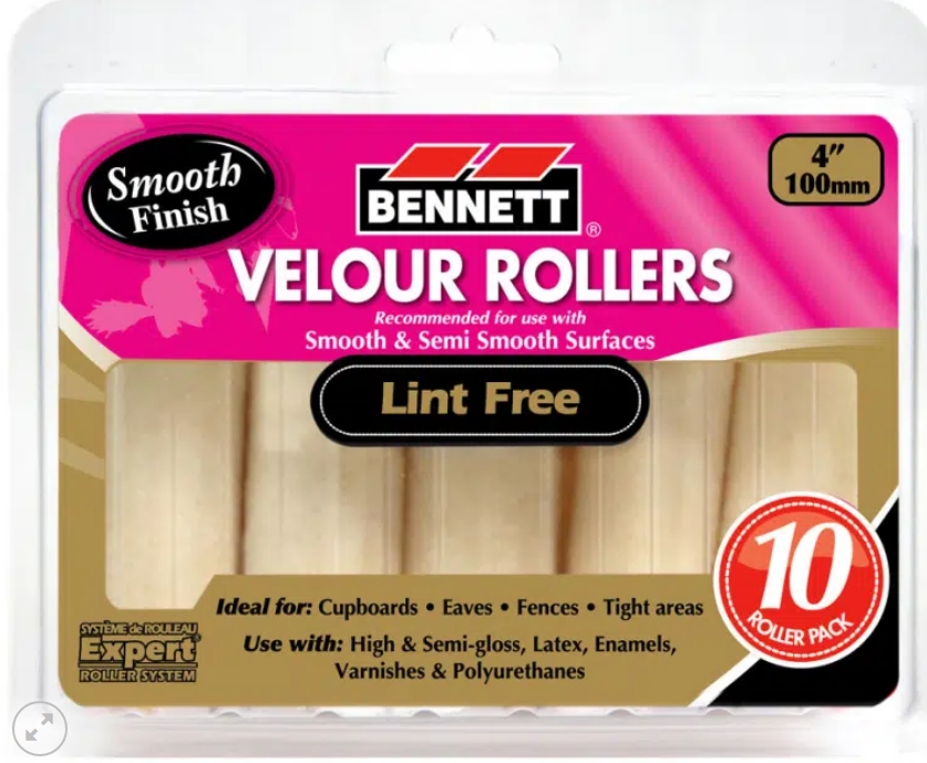 4'' VELOUR ROLLER 5MM/10PK