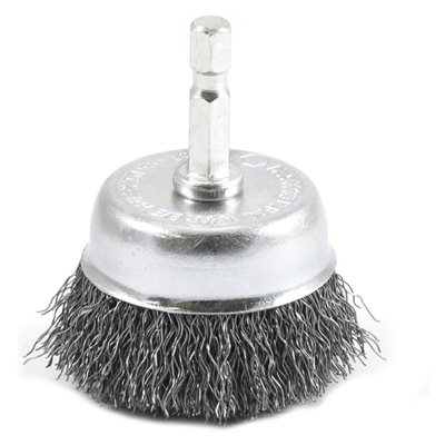 CRIMPED WIRE CUP BRUSH 1/4IN