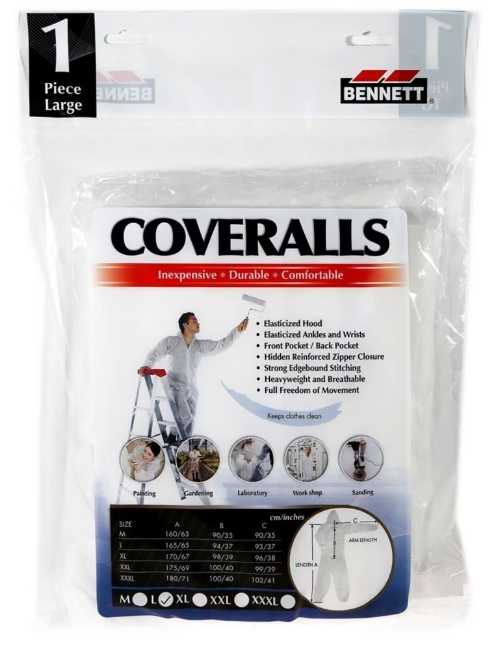 LARGE PAPER DISPOSABLE COVERALL